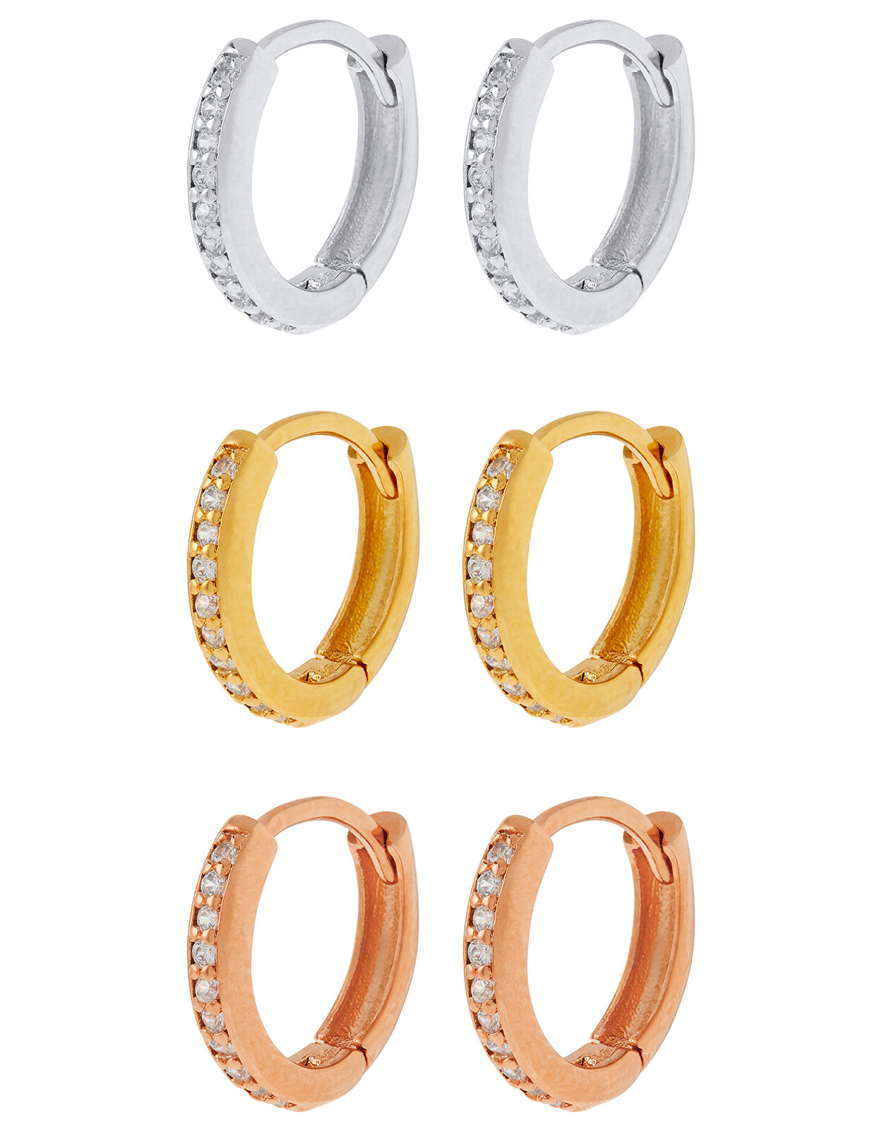 14k Gold Plated Cubic Zirconia Huggie Hoop Earrings - A New Day™ : Target